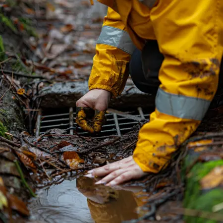 garbage clog in septic tank