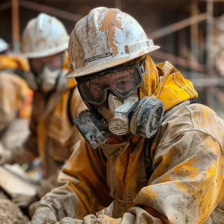 Using protective gear during plumbing work